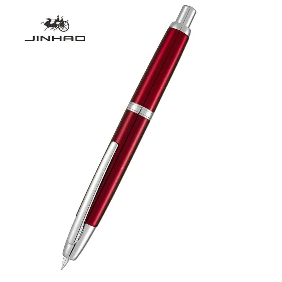 JINHAO 10 Нажимная Выдвижная Перьевая Ручка EF/F Перо Ручная Полировка Розовые Чернила Ручка с Конвертером Офисные Школьные Принадлежности A1