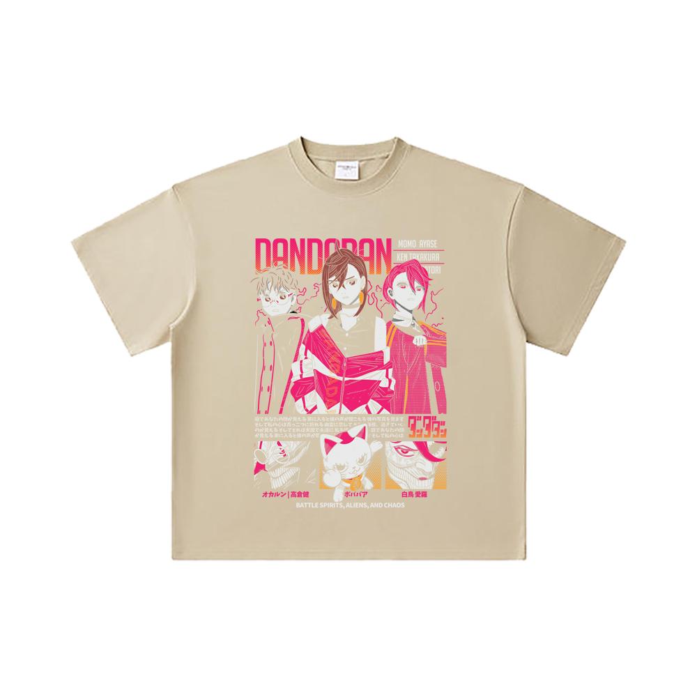 260 GSM Double Yarn 32 Count 100% Cotton Dandadan V14 Print Unisex Heavy Cotton T Shirt