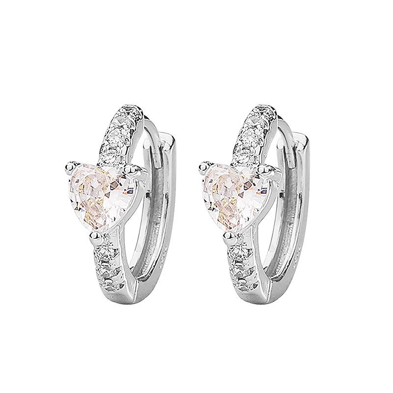 Женские микро-инкрустированные сверкающие бриллиантовые серьги-пряжки Love, модные круглые серьги, легкие роскошные серьги в форме сердца