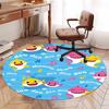 Shark Printed Round Rug Carpet Chair Rug Area Rug Entryway Doormats,for Office Chair Living Room Bedroom Kitchen Room.