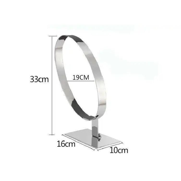 1pcs New Stainless Steel Metal Single Belt Holder Ring Table Belt Shelf Desk Belt Display Stand