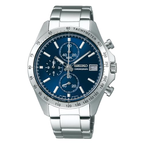 SEIKO SELECTION SBTR023 Мужские наручные часы на батарейке кварцевые хронограф календарь даты синий циферблат нержавеющая сталь.