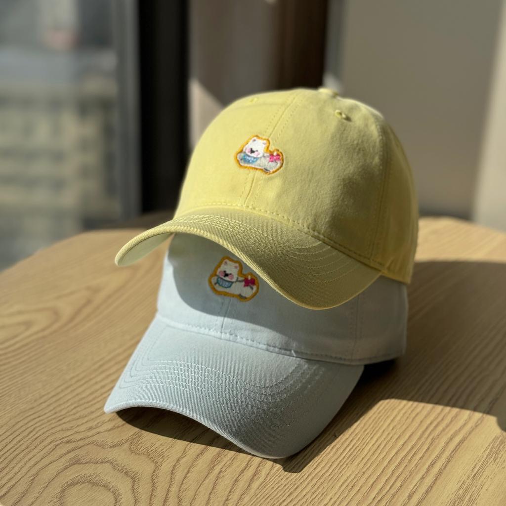 Cute Japanese-style retro puppy embroidered soft-brim baseball cap for women with large head circumference, makes the face look smaller, wide-brimmed
