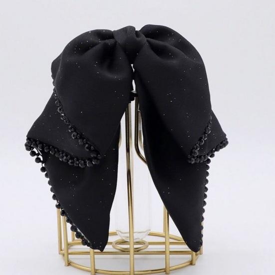 Большой бант-зажим для волос с нескользящей сильной фиксацией для женщин, длинные густые тонкие волосы, блестящая черная лента, бант-зажим, аксессуары для волос