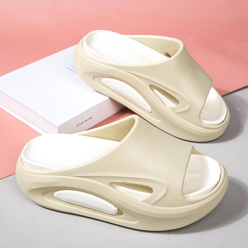 Модные женские тапочки KIDMI Fashion для улицы, плоские сандалии из ЭВА, новая пляжная обувь для бассейна и душа, нескользящие, с амортизацией, на толстой подошве, тапочки-облака