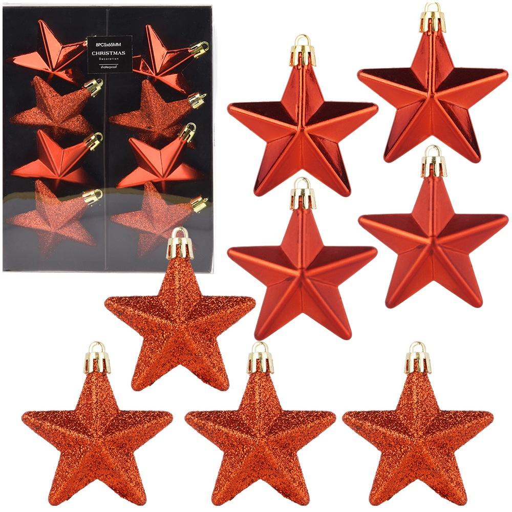 Shatterproof Christmas baubles red 6 cm 12 pcs.