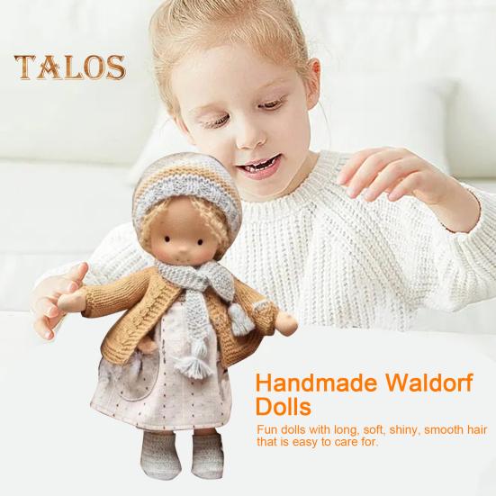 Вальдорфская кукла ручной работы, стильная одежда, выразительные вязаные куклы с мягкими волосами, винтажная вязаная крючком кукла, подарок для семьи, друзей, путешествий, домашнего декора