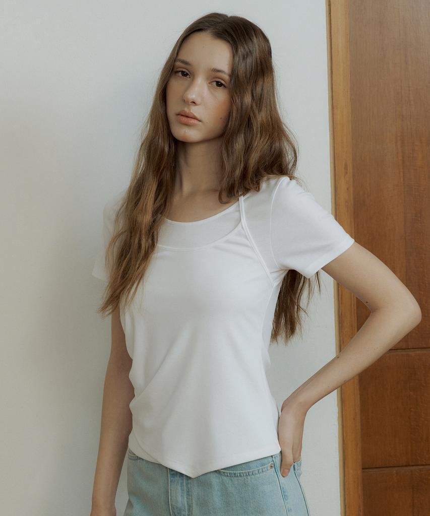 OCTETTE Halter Layered Jersey T-Shirts_3Color