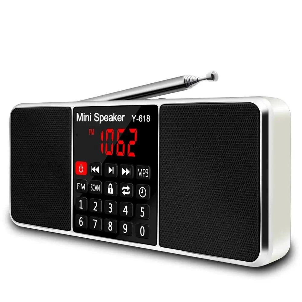 Цифровой FM-радиоприемник, динамик, стерео MP3-плеер, поддержка TF-карты, USB-накопитель, светодиодный дисплей, время выключения, портативные радиоприемники