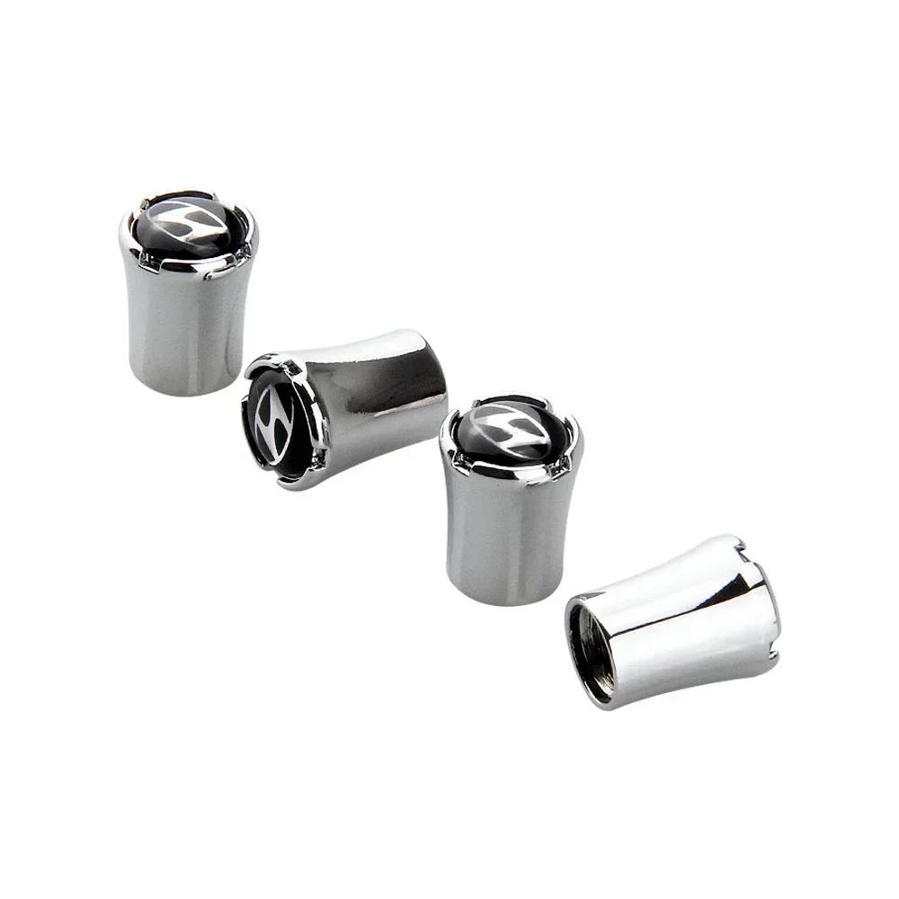 4pcs Car Accessories For Hyundai Elantra Sonata Genesis Azera Santa IX35 I20 I40 Accent Tucson Wheel Tire Air Valve Caps Cover E5