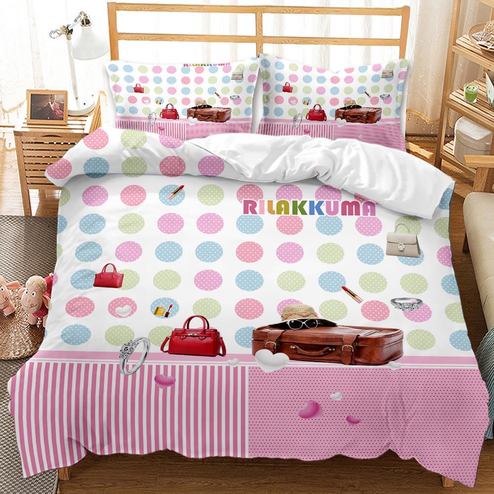 British Style Duvet Cover Set Cartoon Small Fresh I Love Paris Bedding Set For Kid Teen Polyester Paris Street Scene Quilt Cover