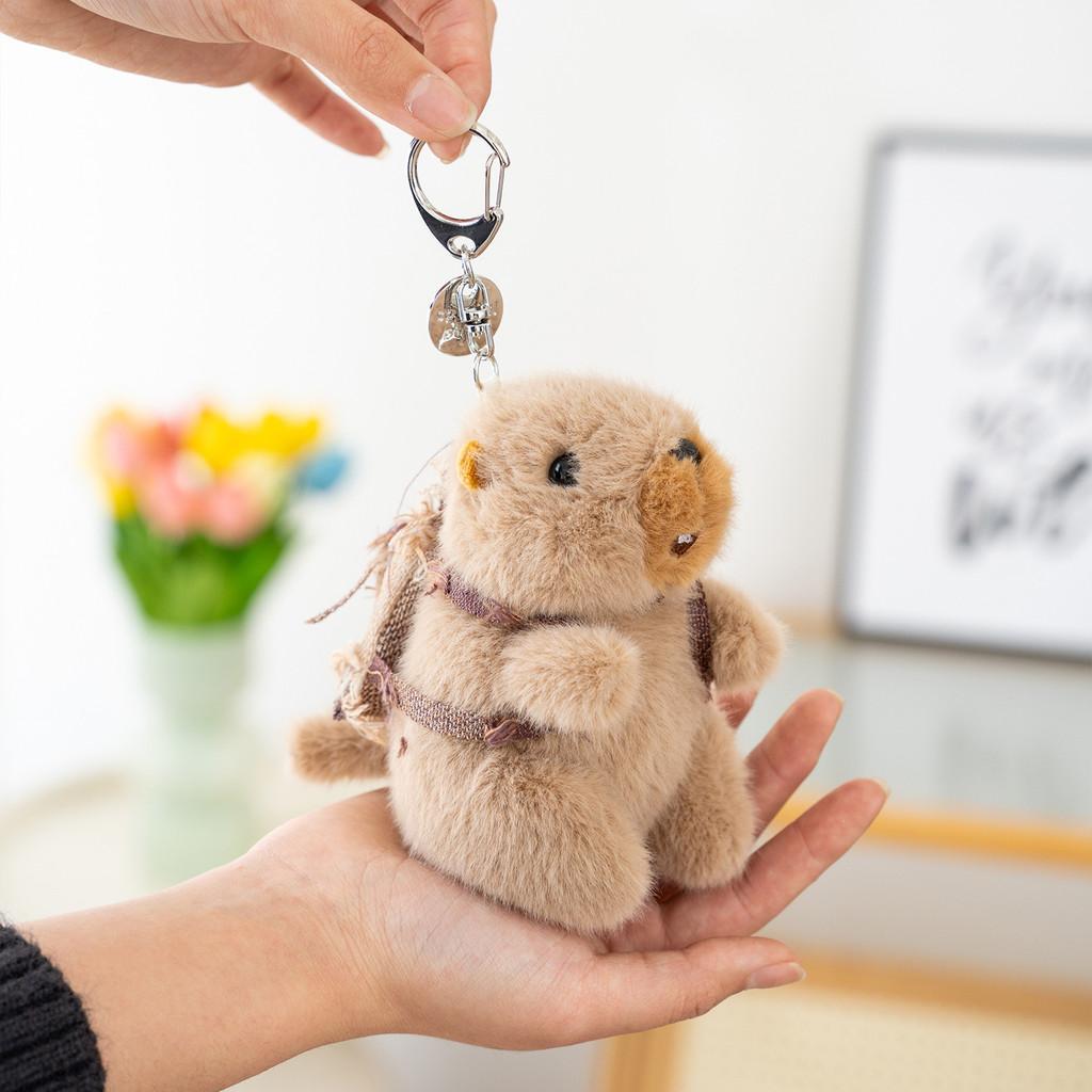 Plush Marmota Key Chain Pendant With Sound For Backpack Decoration And Gift Idea