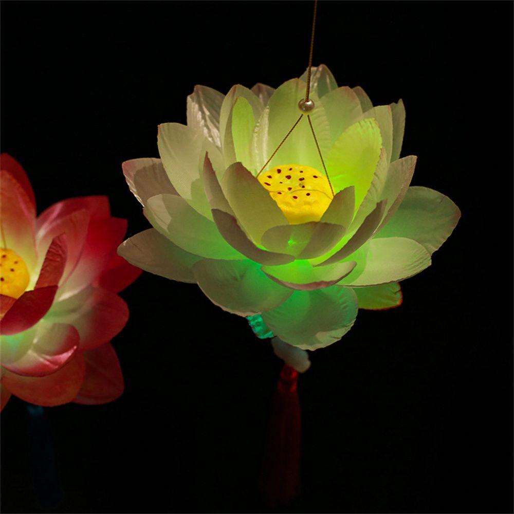 Ручные праздничные принадлежности Светящийся цветочный фонарь Китайский лотос Светодиодный фонарь в виде лотоса Фонарь середины осени Праздничный фонарь