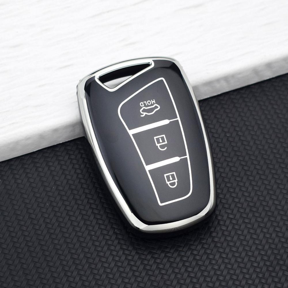 3-кнопочный чехол-брелок из ТПУ для Hyundai Santa Fe 3DM Grand SantaFe IX45 Azera Grandeur HG Genesis G80 EQUUS