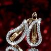 Cao Shi Leaf-Shaped Diamond Earrings: Luxurious, Trendy, 2023 Fashion