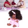 Lifelike Baby Play Doll African Girl Dolls Children Kids Toddler Toy Birthday Gift 25cm Celsius 9.8in