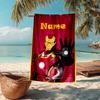 Custom Name Ultra-Soft Beach Towel with Iron Man Theme,Ideal for Pool - Camping, Diving - Perfect Travel Essential, Vibrant Beach Towel.