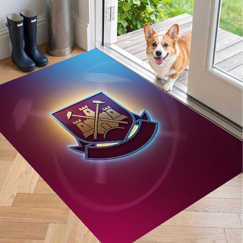 Soft Floor Carpet West Ham United Football Pattern Area Rug Decorative Mat For Home Room Decoration