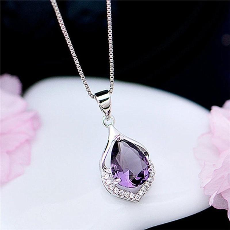 Delysia King Temperament Gemstone Jewelry Waterdrop Amethyst Cuestion Cabbage ...
