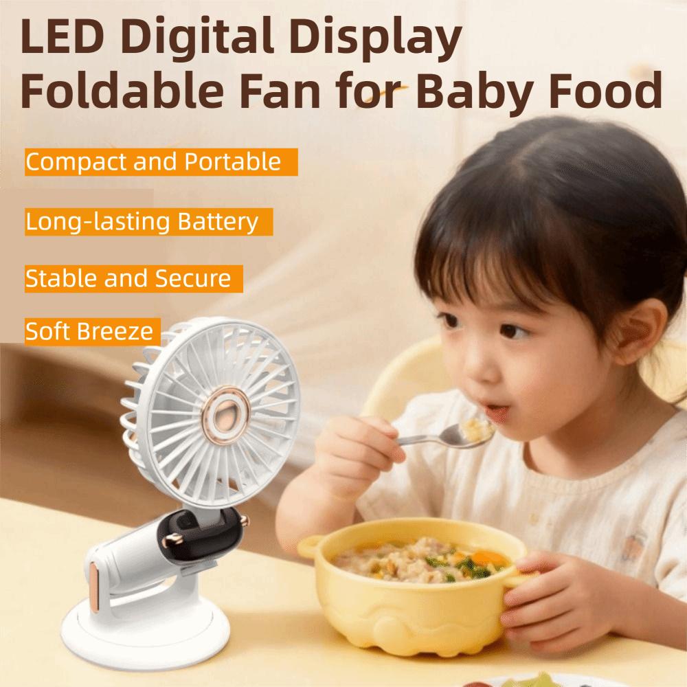 Adjustable Bracket Handheld Folding Fan 2400mAh Stroller Fan Air Conditioner Fan Office Use