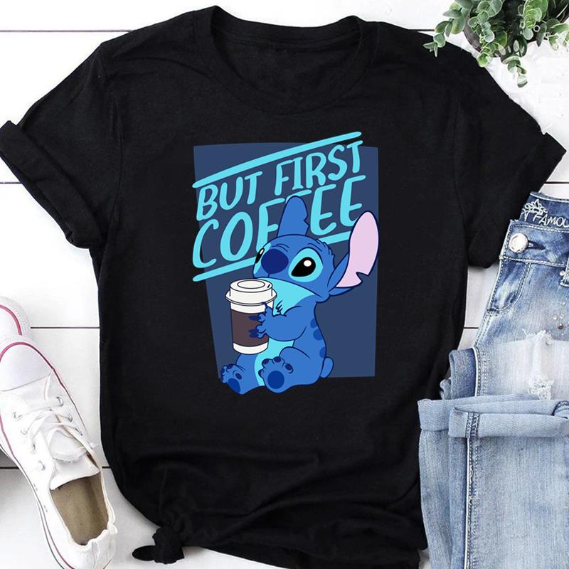 2026 Unisex TShirts Kawaii Lilo Stitch Print Female Tshirt Short Sleeve T Shirts Female Streetwear Clothing Tops Tee