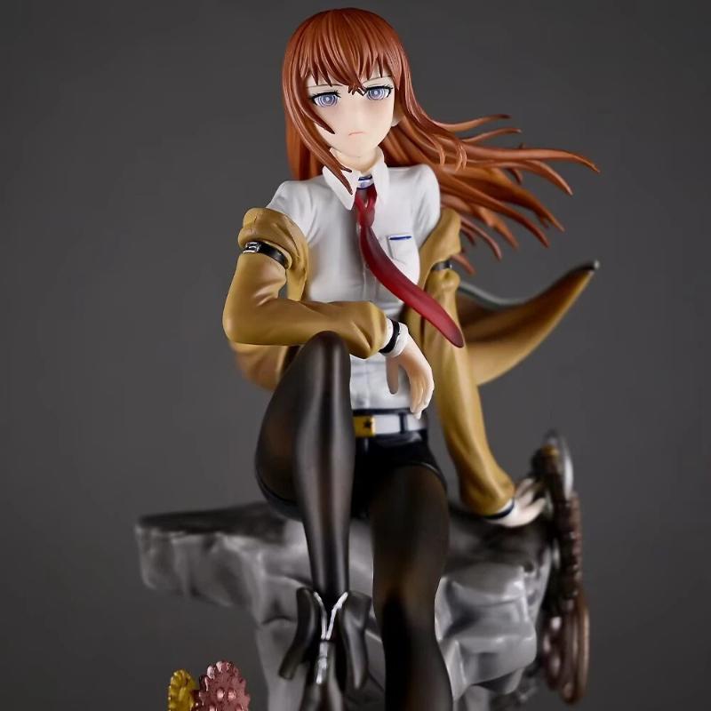 Макисе Курису Steins Gate GK Статуэтка Аниме Фигурка 25,5 см Раскрашенная версия С каменным основанием Настольное украшение Подарок для фанатов аниме