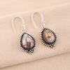 Natural Pink Copper Turquoise Gemstone 925 Sterling Silver Jewelry Earrings 1.6" EE-164-44