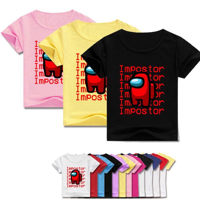 Us Among Impostor Tshirt Children Summer Round Neck Print Casual Short Sleeve