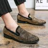 Men Dress Italian Shoes Slip On Fashion Party Men's Shoes Pu Leather Moccasin Glitter Formal Male Shoes Man Oxford Shoes For Men