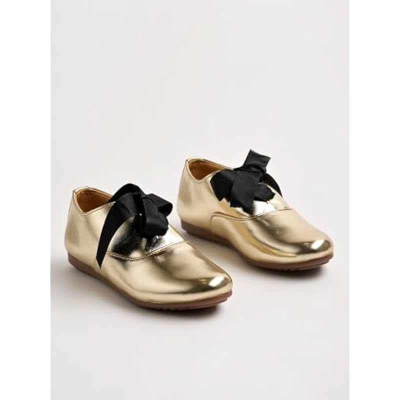 Shoetopia Girls Priya Golden Dress Shoe - 6 Uk (Girls-Priya-Golden)