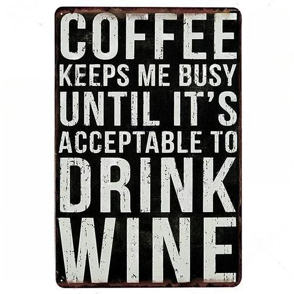 Retro Wine Metal Sign Plaque Vintage Whiskey Painting Perfect for Bar Restaurant Club Man Cave Wall Decor