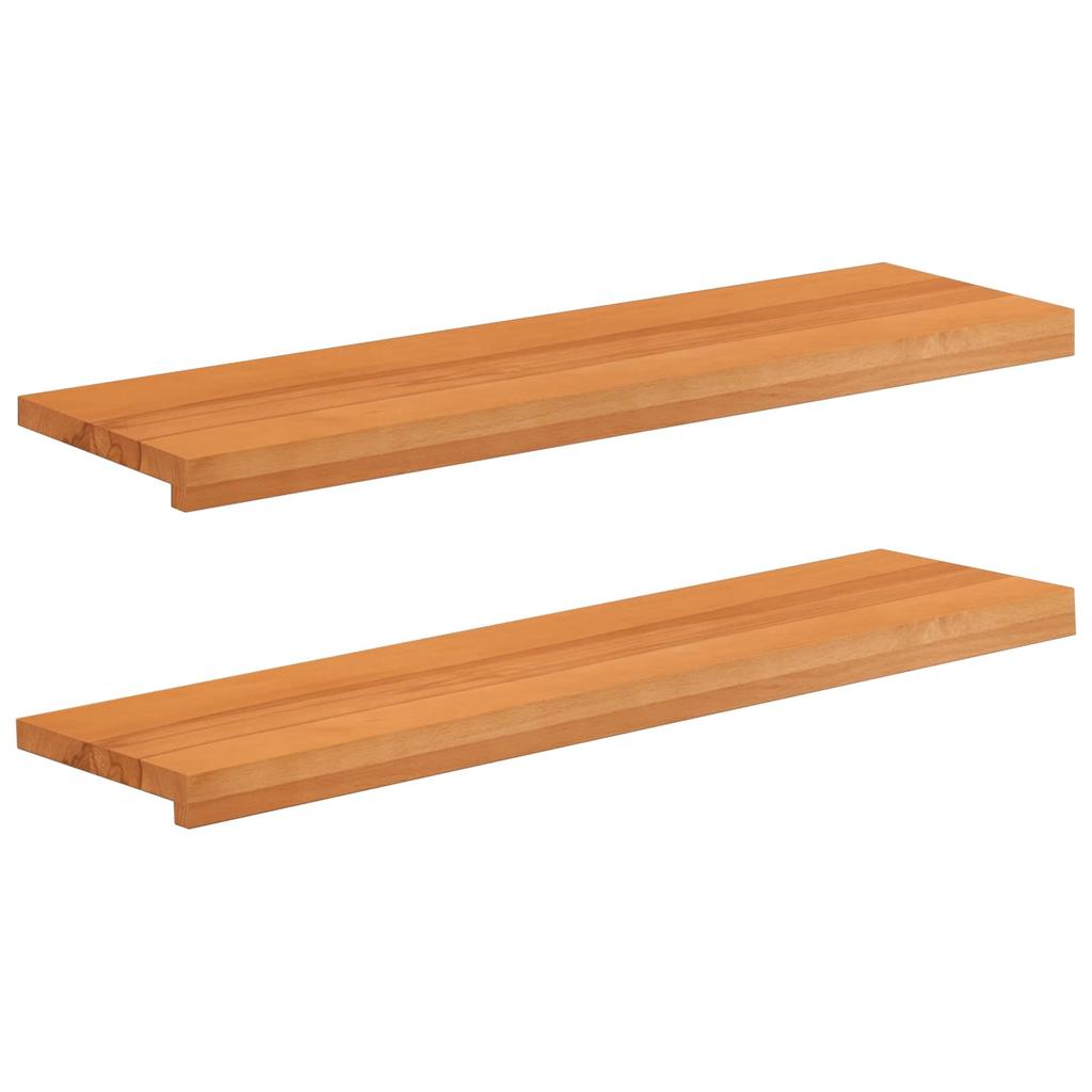 Window Sills 2 pcs Light Brown 100 x 30 x 2 cm Solid Wood Beech