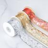 Silver Double Layer Ribbon Christmas Ribbon Bow Material Wrap Christmas Tree Decoration Ribbon Snow Tape Ribbon Bow DIY Flower Handmade