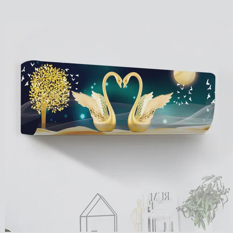 Универсальный мультяшный чехол для кондиционера воздуха: Моющиеся и эластичные для спальни