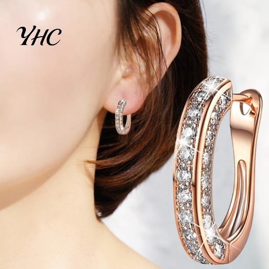 Huggie Hoop Earring 1 Pair Earrings Charm Attractive Ring Round Shape Dainty for Women