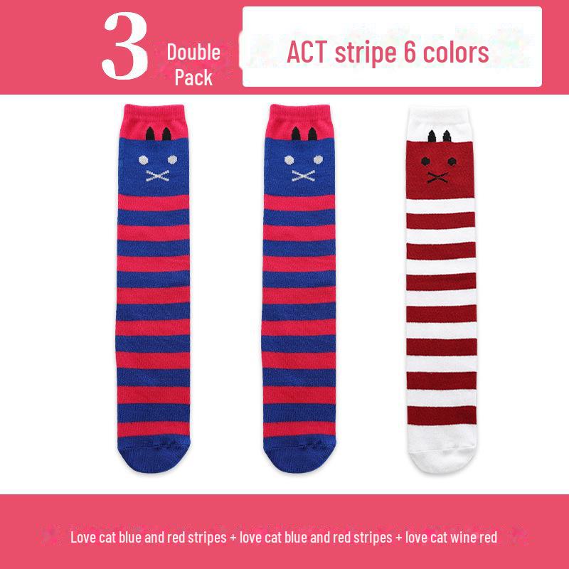 Весенние и осенние гольфы для девочек с милым рисунком - гольфы средней длины для детей и младенцев