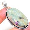 RubyFuchsite Gemstone Handmade 925 Sterling Silver Jewelry Pendant 2.29" V9c22