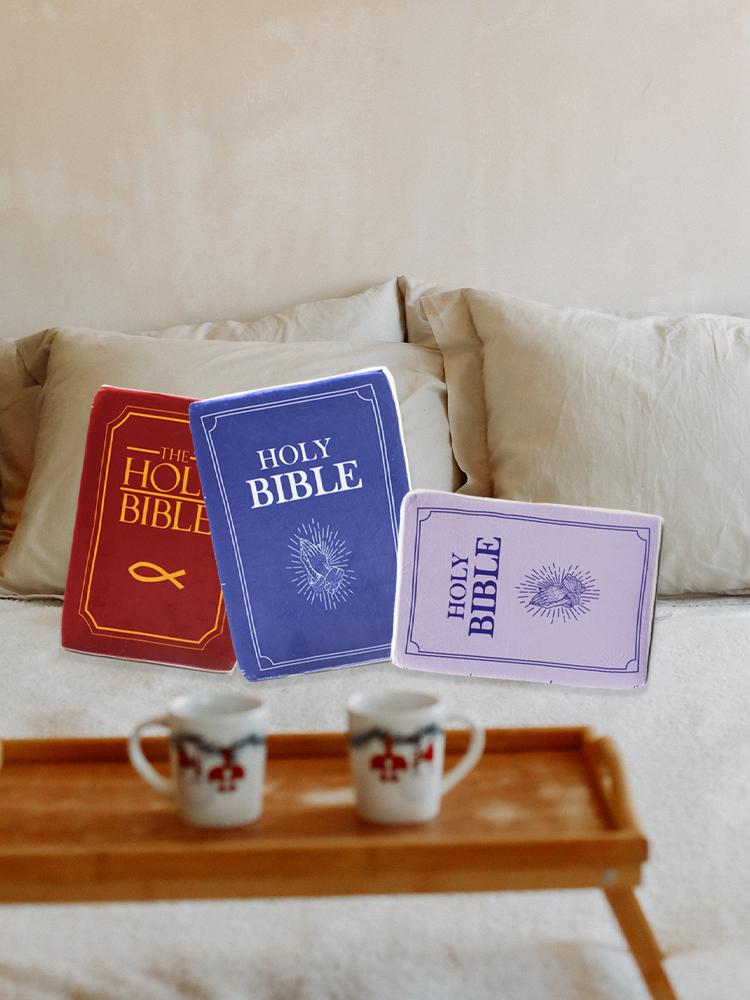 Bibles Plush Pillow Soft Skin Friendly Spread Faith Bibles Book Pillow for Home Decor