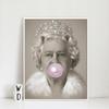 Elizabeth II Bubblegum Print Wall Art,  Elizabeth II Bubble Gum Poster, Elizabeth II Wall Decor for Living Room Home Decoration