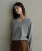 ATA Cadiz Wool Cashmere V-Neck Pullover_Melange Grey