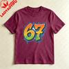 67 Graffiti Number Unisex TShirt Casual Summer Short Sleeve Cotton Fashion Harajuku Aesthetic Top For Gift