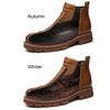 Ручная работа Плюс С Мехом Мужские Ботинки Челси Из Натуральной Кожи Высокого Качества Ретро Броги Туфли На Платформе Водонепроницаемые Ботинки Для Мужчин