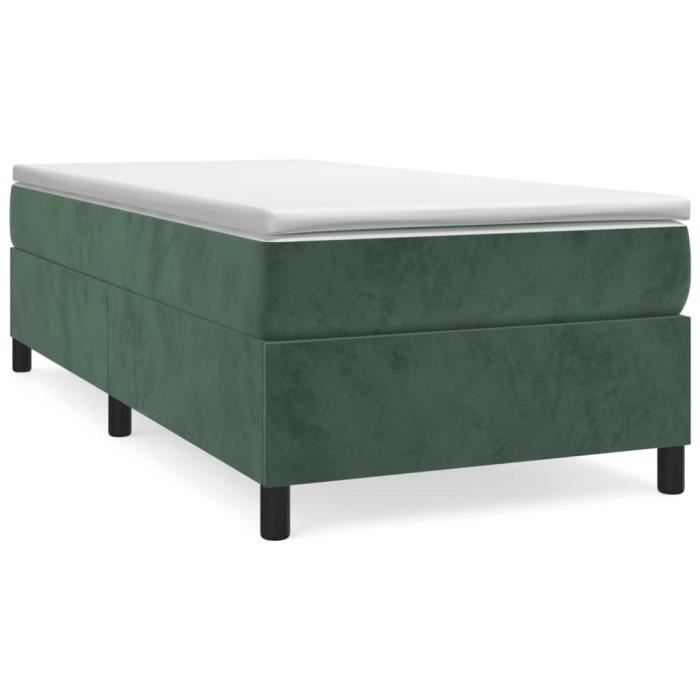 3144660 vidaXL Divan Bed with Mattress Dark Green 90x200 Cm