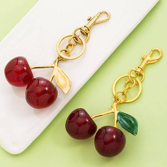 Брелок Держатель для ключей Подвеска Листья вишни Брелок Устойчивый к выцветанию Сплав Кольцо для ключей Аксессуар для рюкзака Машины