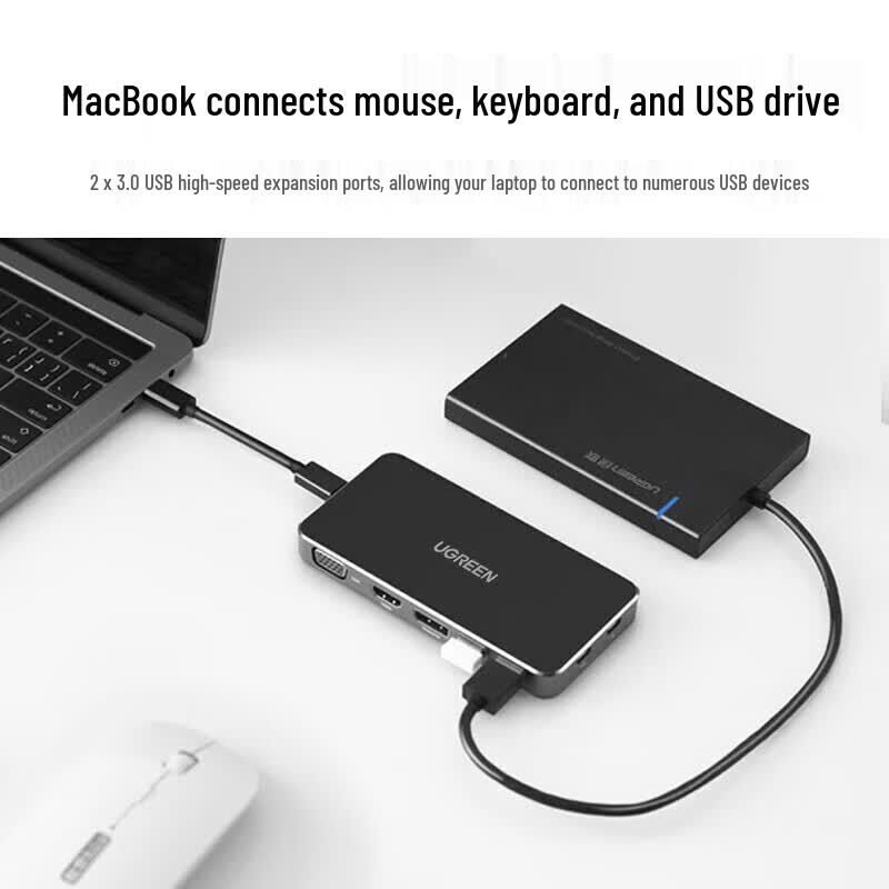 Ugreen Многопортовый адаптер USB-C на HDMI VGA DP