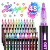 8/12/24/36/48 Colors Double Line Outline Highlighter Marker Pens