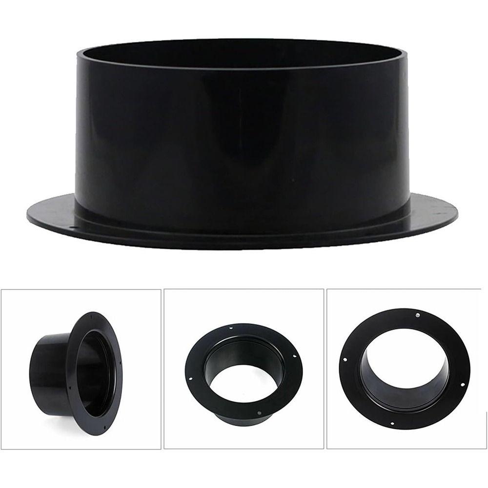 Round Wall Flange Connector Black Vent Pipe Adapter Exhaust Pipe Connector Ventilation Pipe