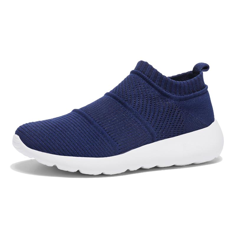 Mens Walking Shoes Breathable Slip on Socks Shoes UNISEX Lightweight Shock Absorption Thick Sole Casual Sneakers