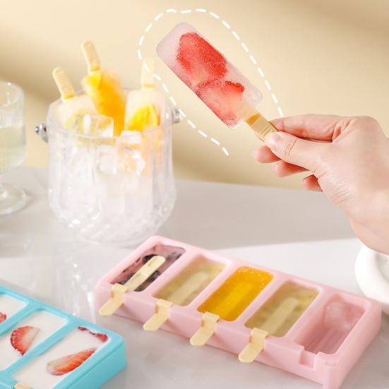 Форма для мороженого, штабелируемая форма для эскимо с крышкой, не содержащая БФА, легко снимающаяся пластиковая форма для ледяных эскимо для домашнего йогурта