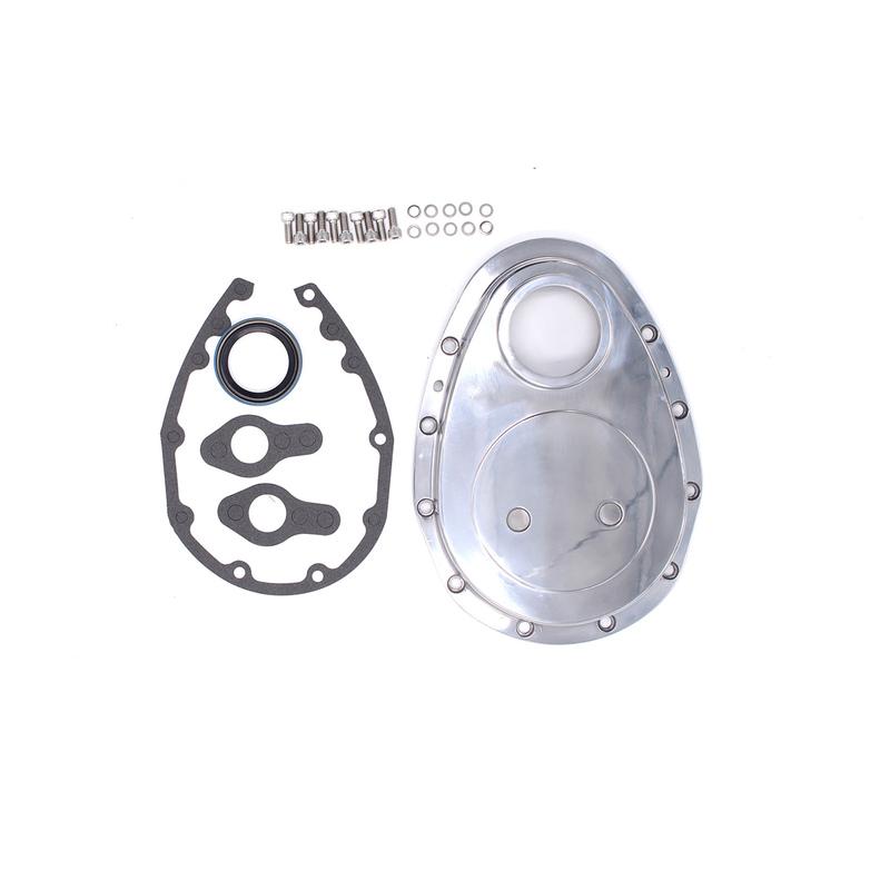 1 PC SBC Polish Aluminum Finish Timing Chain Cover Kit Small Block For Chevy 265 283 305 327 350 383 400 Engine Replacement Part